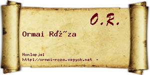 Ormai Róza névjegykártya